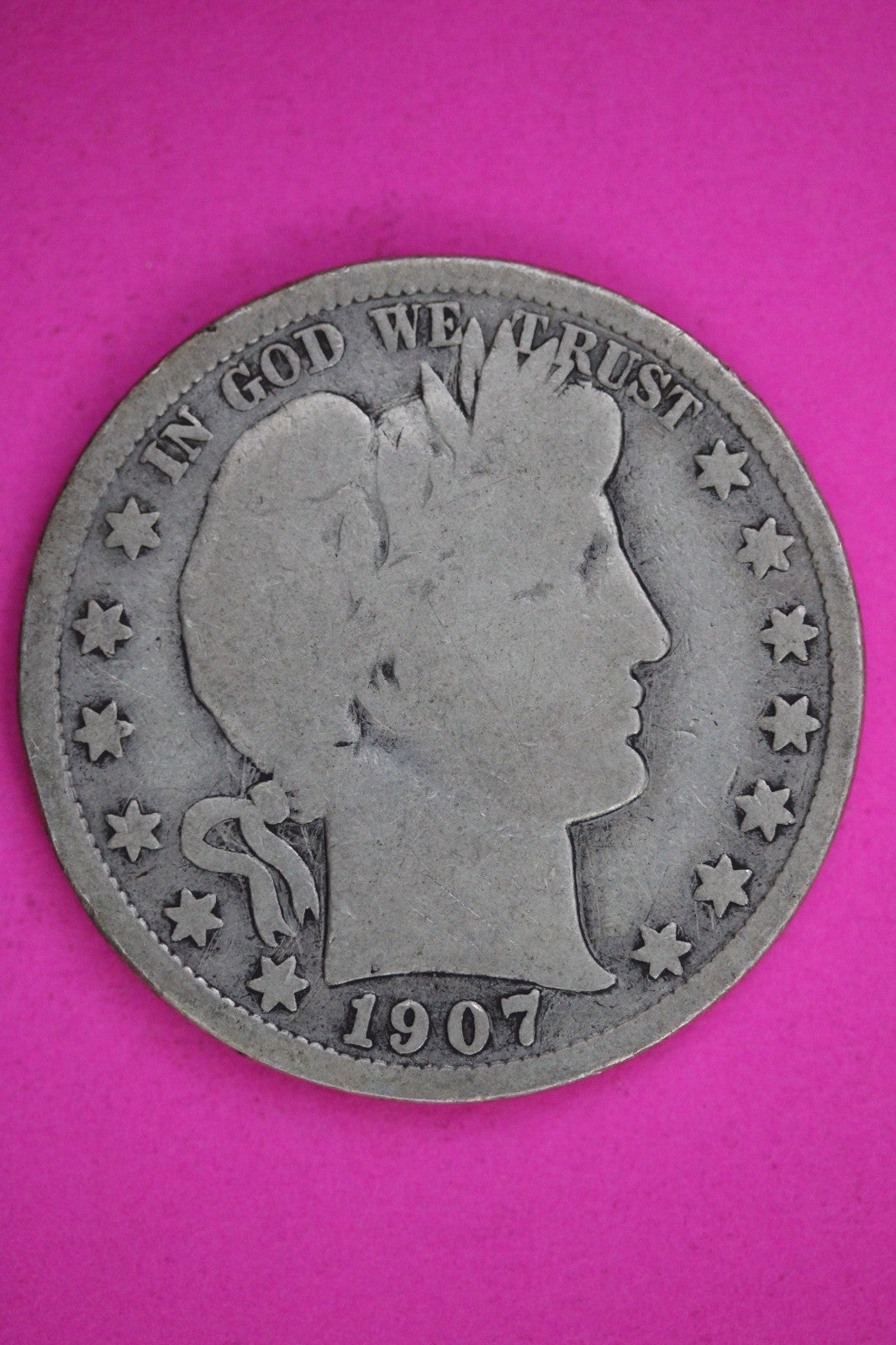 1907 S Barber Liberty Silver Half Dollar Guaranteed Authentic Genuine Coin 2861