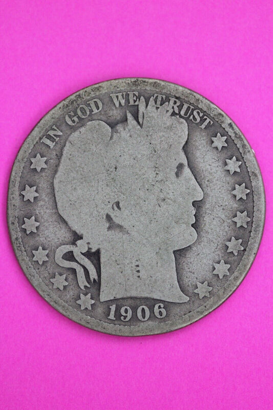 1906 P Barber Liberty Half Dollar Silver Coin You Get The Coin In Pics TOM 15