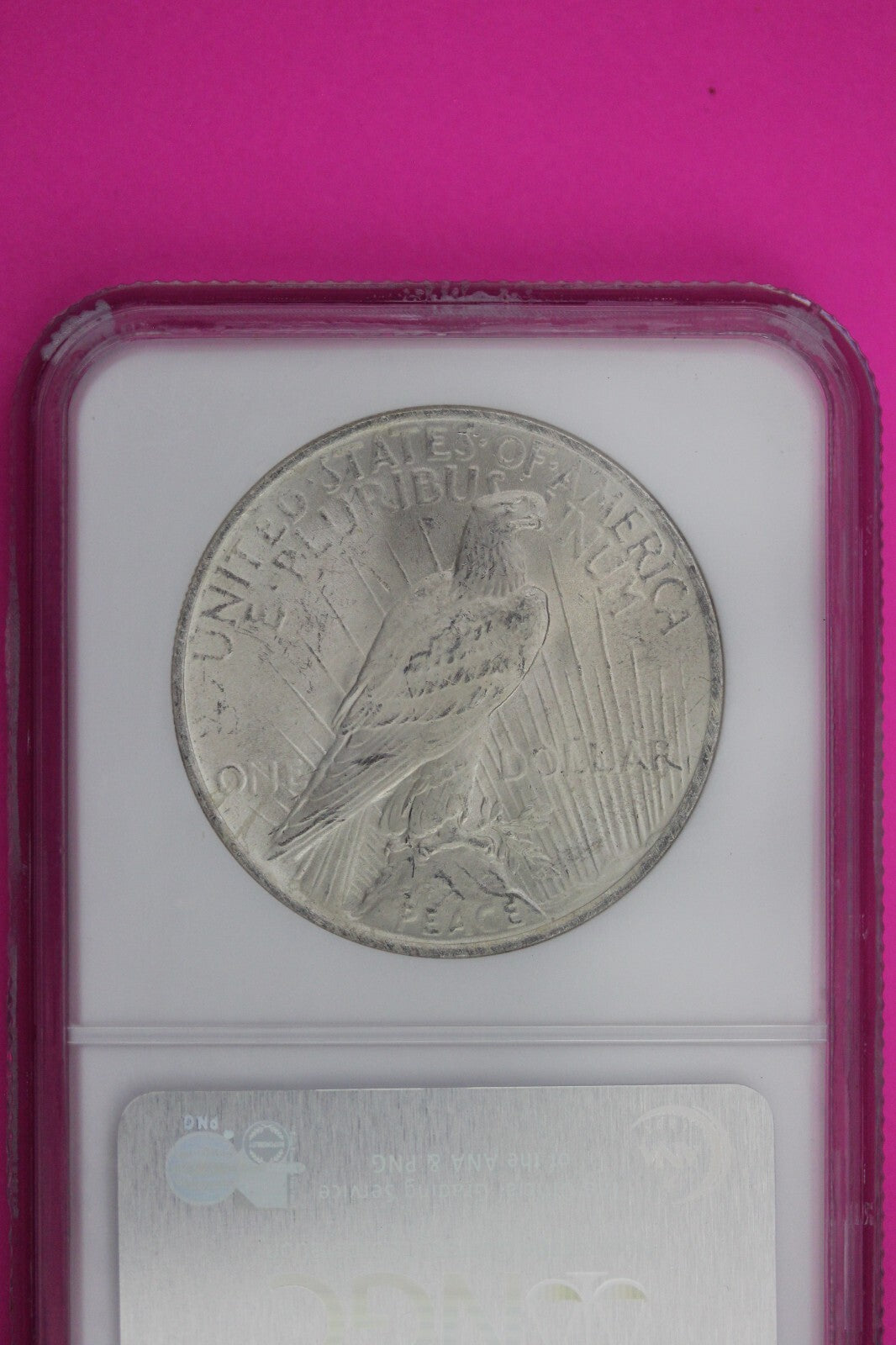 1923 P MS 64 Liberty Peace Silver Dollar NGC Label Error Patriot Collection 504