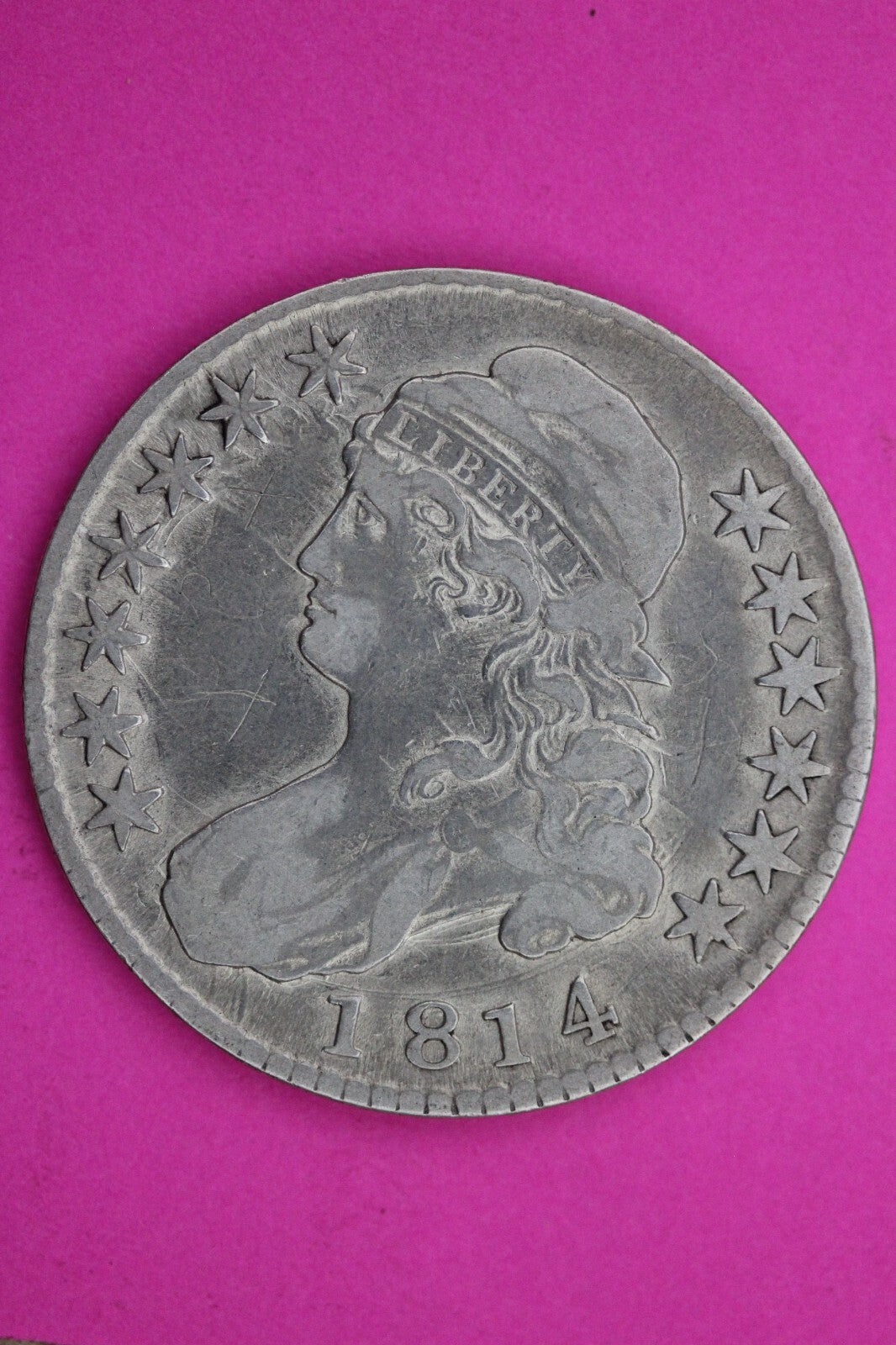 1814 Cap Bust Liberty Half Dollar Silver O-103 Heavy Clashing Key Date 0373N