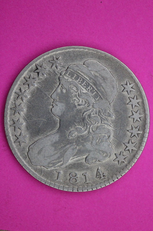 1814 Cap Bust Liberty Half Dollar Silver O-103 Heavy Clashing Key Date 0373N