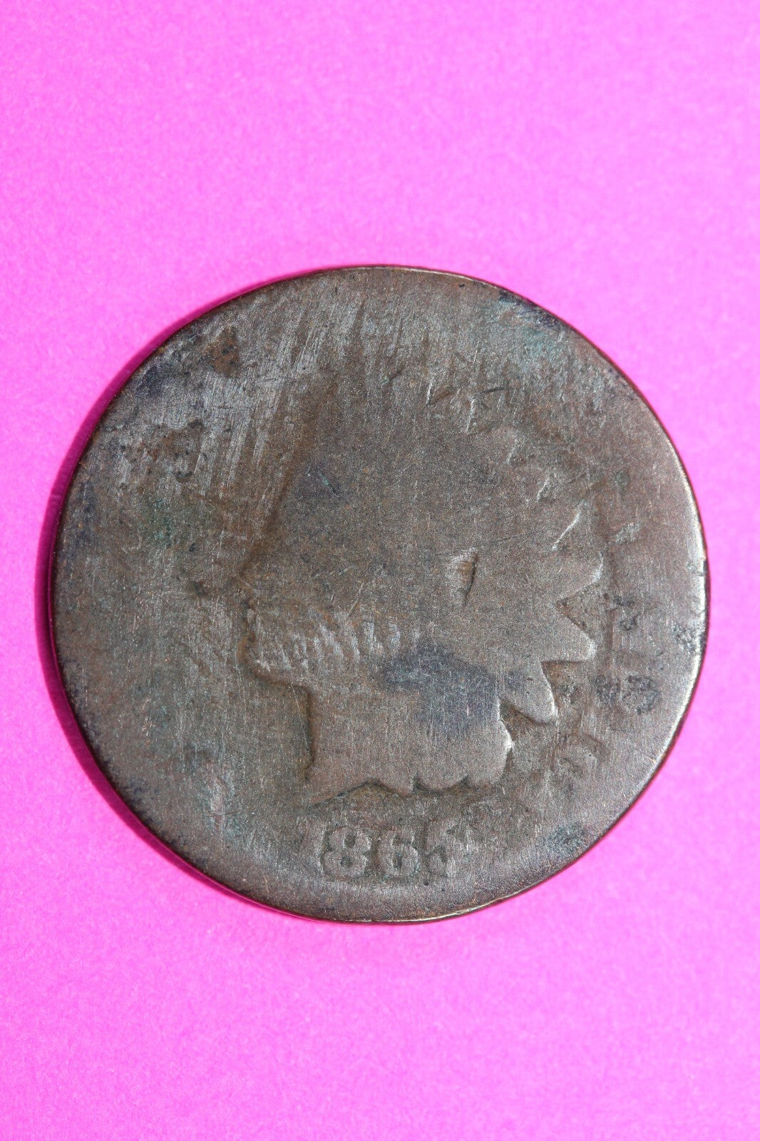 1865 Indian Head Cent Penny Scarce Early Type Coin Exact Coin Pictured 196
