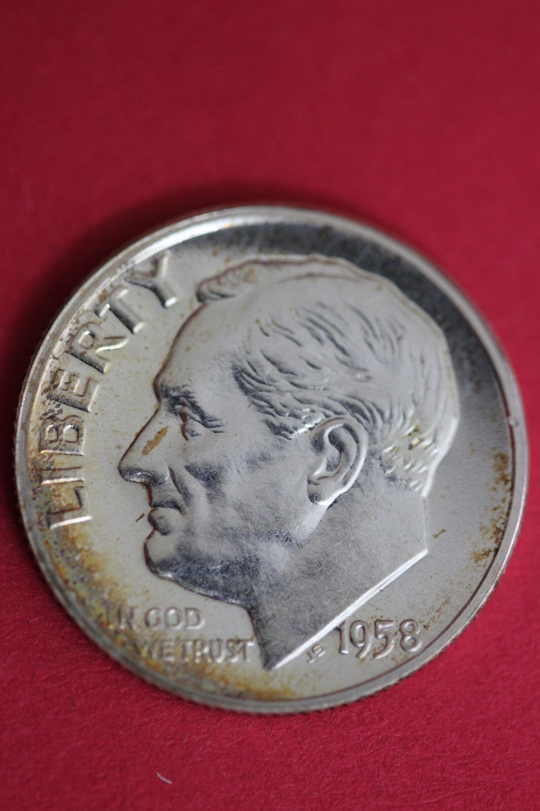 Toned 1958 Silver Proof Roosevelt Dime Exact Coin Shown Fast Shipping OCE 77