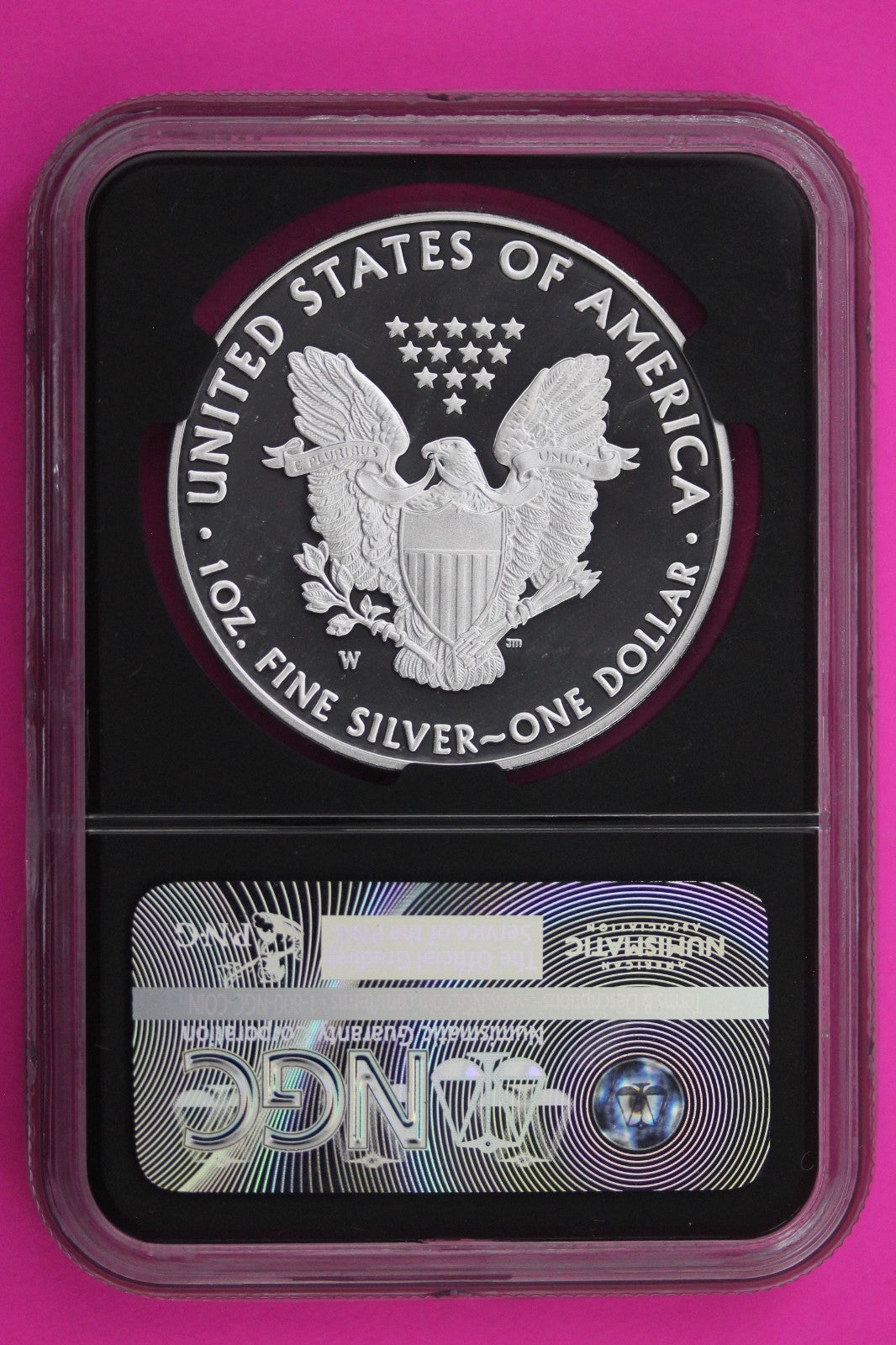 2016 W PF 70 Proof DCAM Silver American Eagle Lettered Edge NGC Mercanti Sig 517
