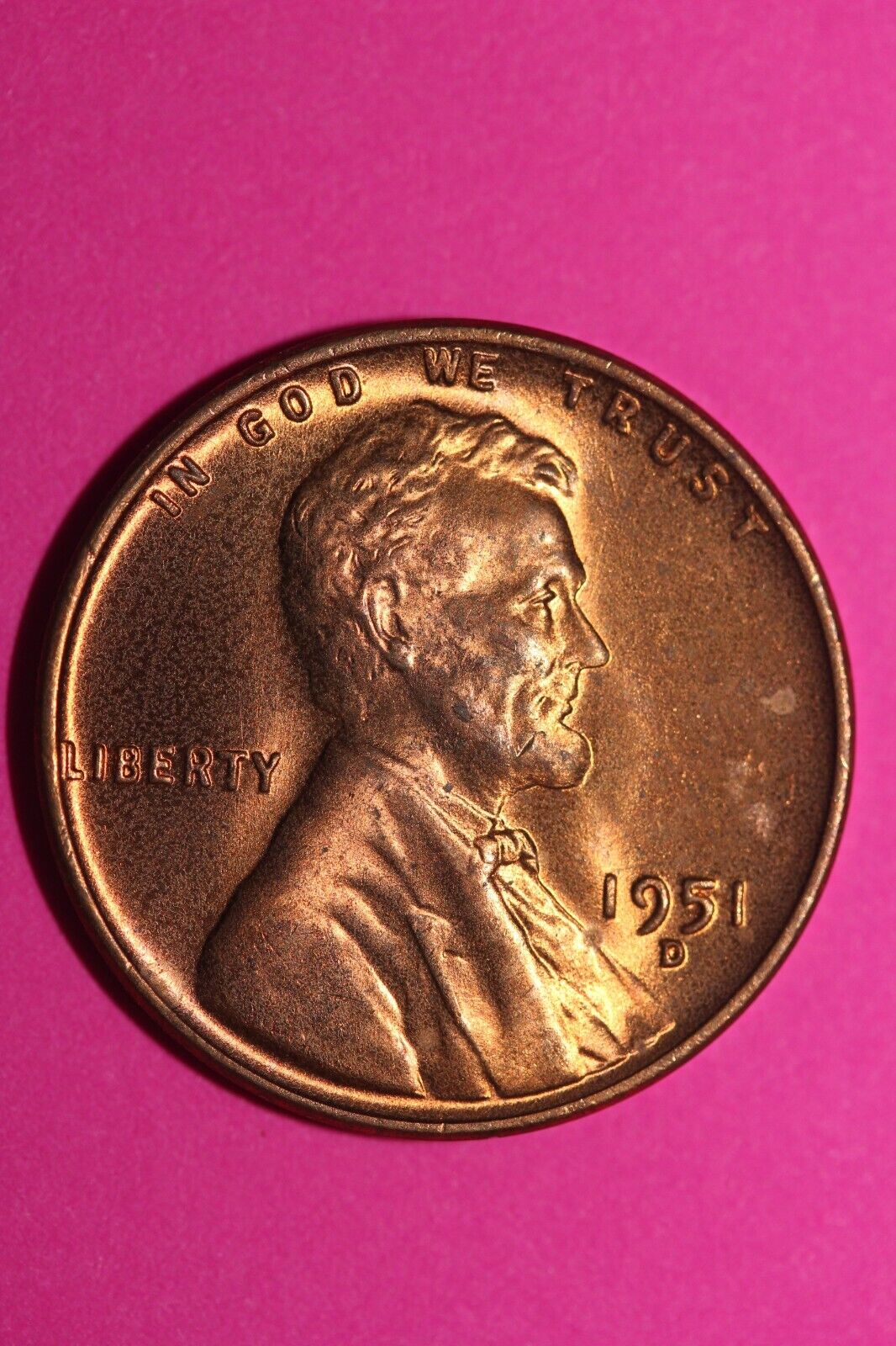 Gem Brilliant Uncirculated 1951 D Wheat Cent Lincoln Same Red Coin In Pics TOM04