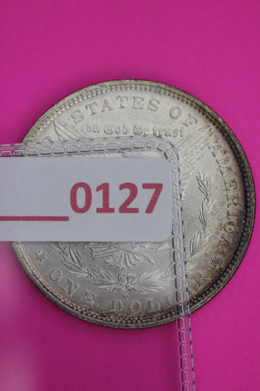 Rainbow Toned 1880 O Liberty Morgan Silver Dollar Coin Guaranteed Authentic 127N