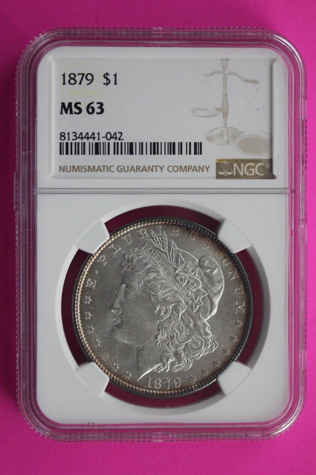 1879 P MS 63 Liberty Morgan Silver Dollar NGC Certified Slab Free Shipping 683