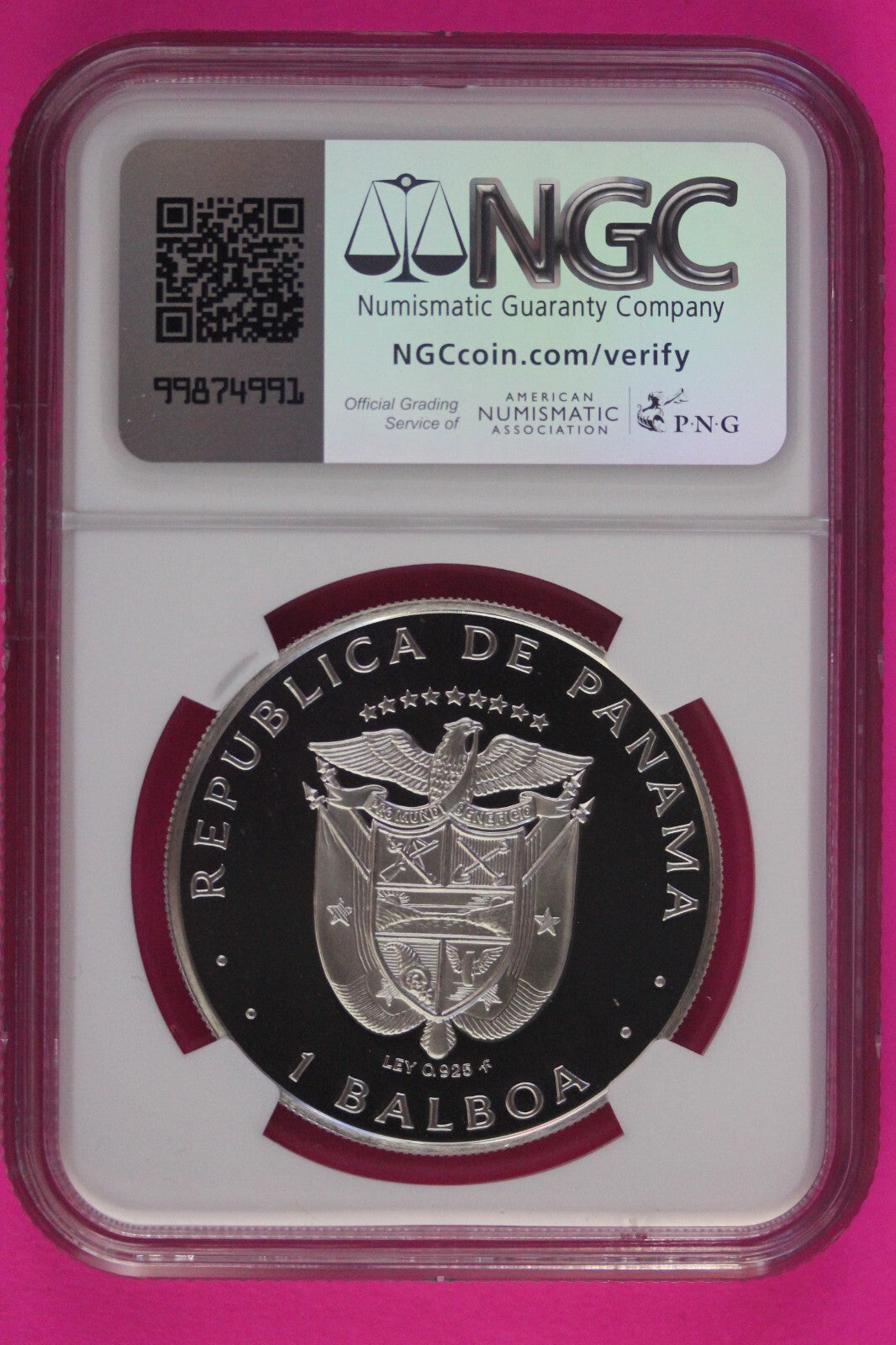 1979 Panama PF 69 Ultra Cameo Proof Silver Balboa NGC Certified Graded Slab 1004