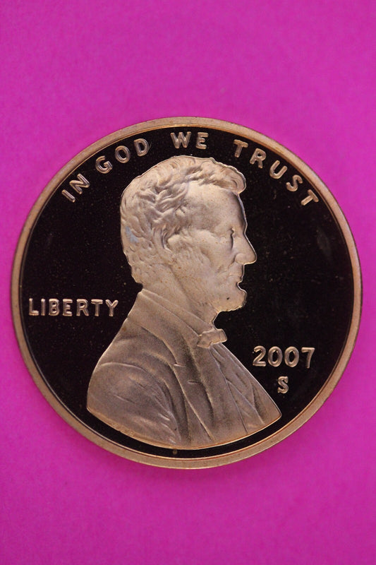 Gem Proof 2007 S Ultra Deep Cameo Lincoln Memorial Cent Same Coin In Pics TOM14