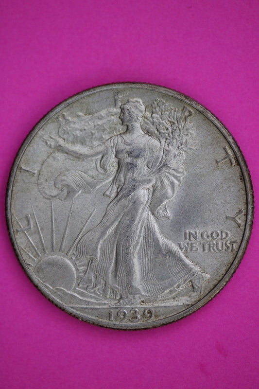 High Grade 1939 P Walking Liberty Half Dollar Silver Coin Genuine Authentic 3025