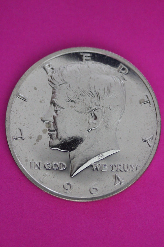 Accented Hair 1964 Proof John F Kennedy Silver Half Dollar Milk Spots N466