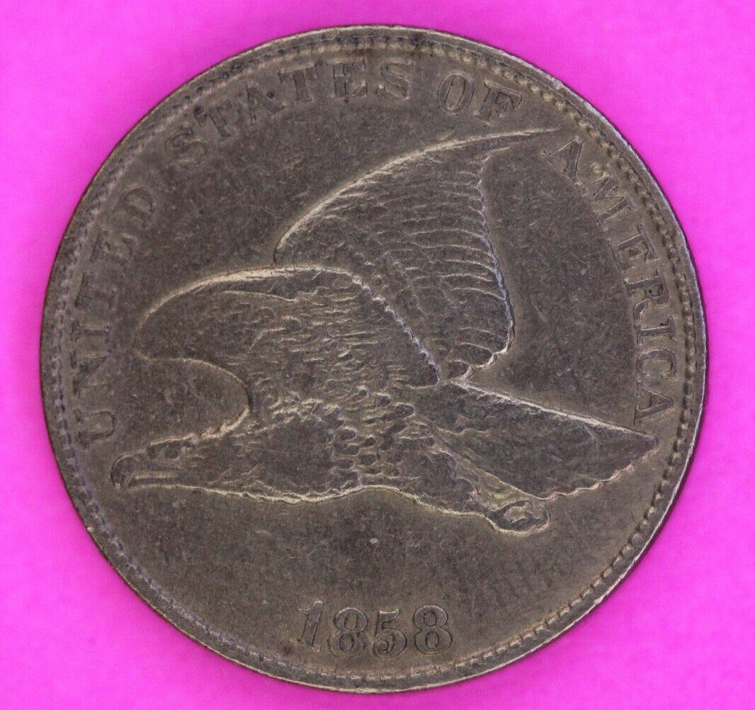 1858 Flying Eagle Cent Penny Double A in America Scarce Early Type Coin 116