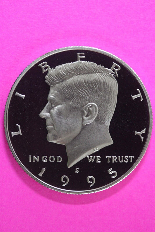 Gem Proof 1995 S Clad Kennedy Half Dollar Deep Cameo Same Coin In Pics TOM 04