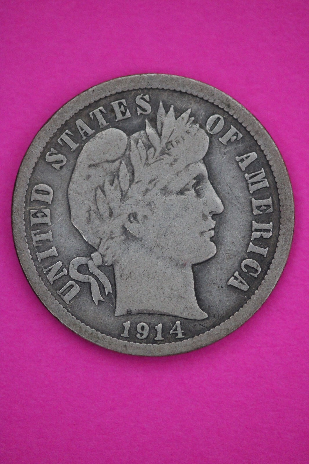 1914 P Barber Liberty Dime Scarce Semi Key Date Silver Coin Philadelphia Mint 33