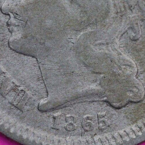 1865 Three 3 Cent Nickel Scarce Semi Key Date Type Coin Philadelphia Mint 20
