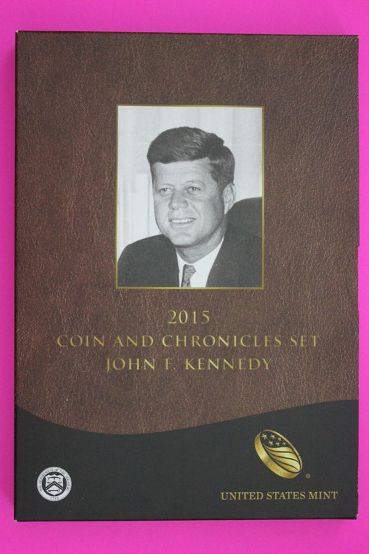 Gem 2015 John Kennedy Coins & Chronicles Mint Set 1 Ounce Silver Box & COA 7062