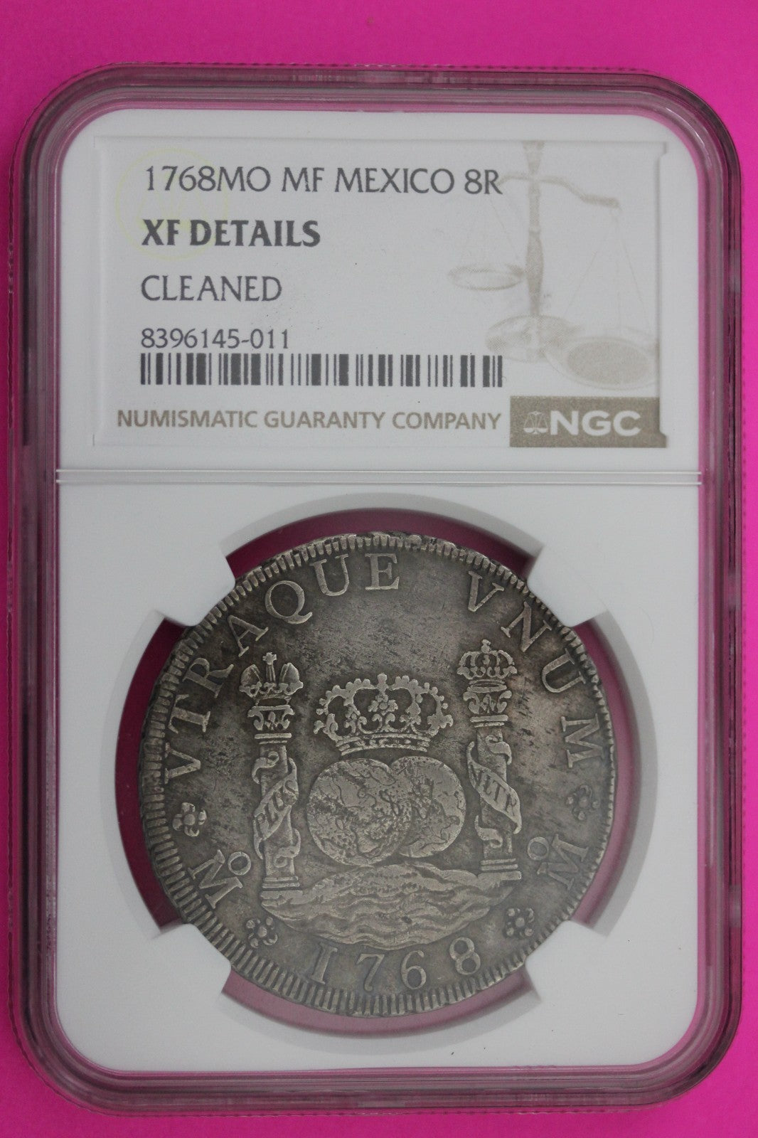 1768 Mexico 8 Reales XF Details Cleaned NGC Certified Authentic Graded Slab 583