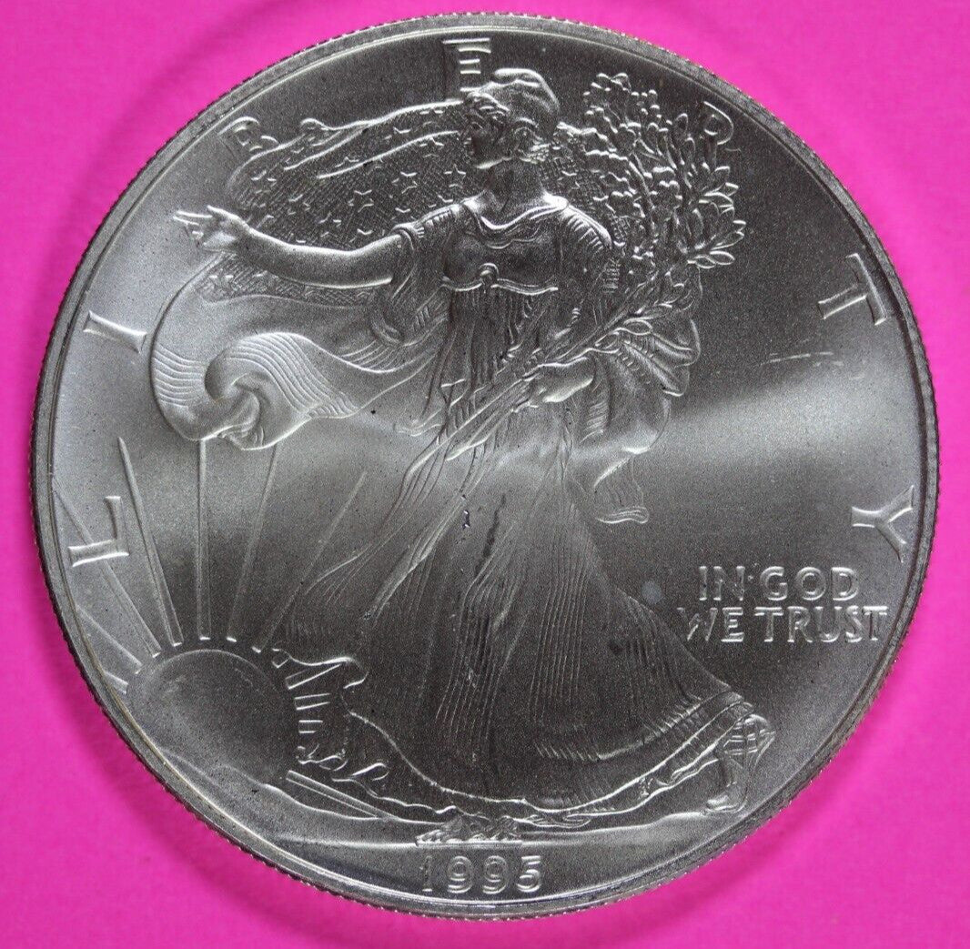 Key Date 1995 BU American Silver Eagle Key Date 1 Ounce .999 Exact Coin Shown 04