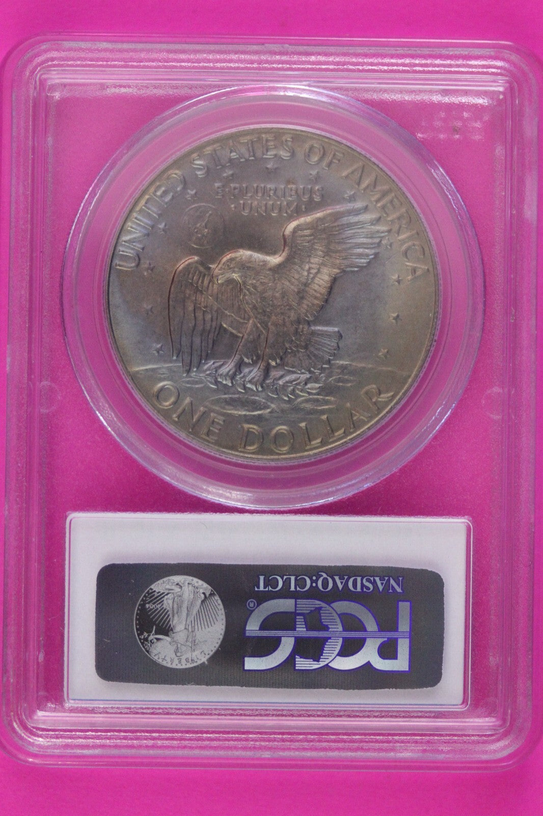 Rainbow Toned 1974 D MS 65 Ike Eisenhower Dollar PCGS Certified Graded 941