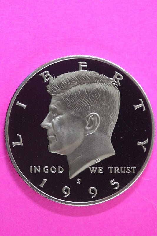 Gem Proof 1995 S Clad Kennedy Half Dollar Deep Cameo Same Coin In Pics TOM 14