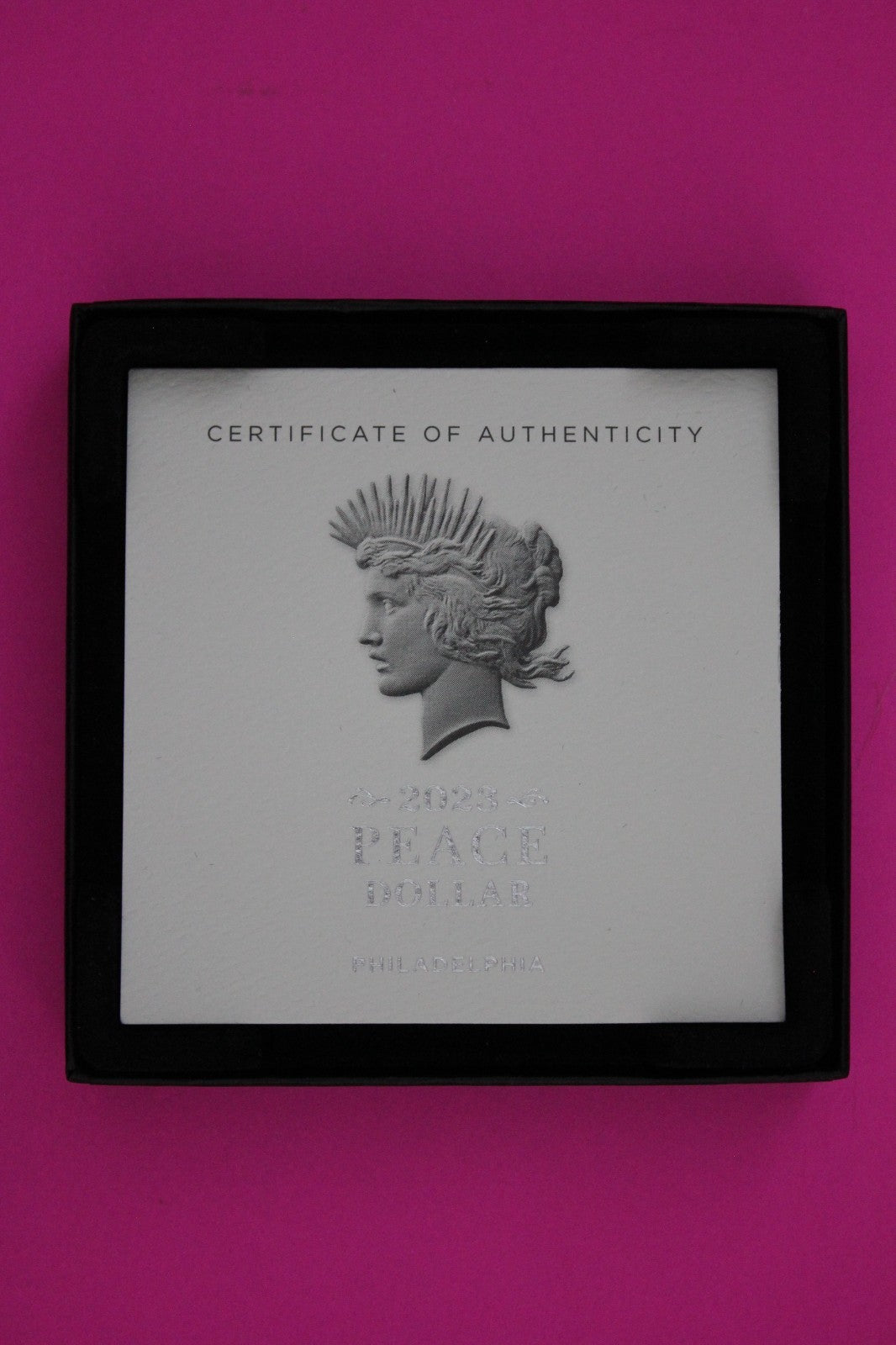 Gem Brilliant Uncirculated 2023 Peace P Silver Dollar 999 Fine Mint Box COA 6099