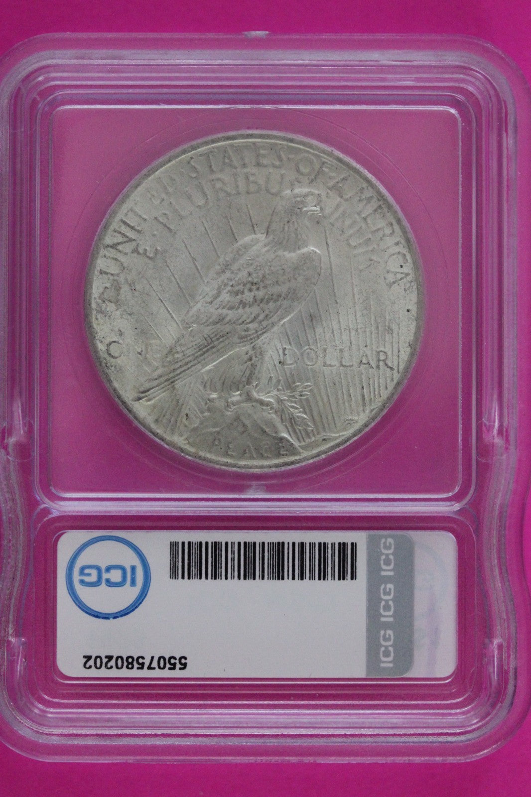 1923 P MS 63 Liberty Peace Silver Dollar ICG Certified Authentic Graded Slab 145