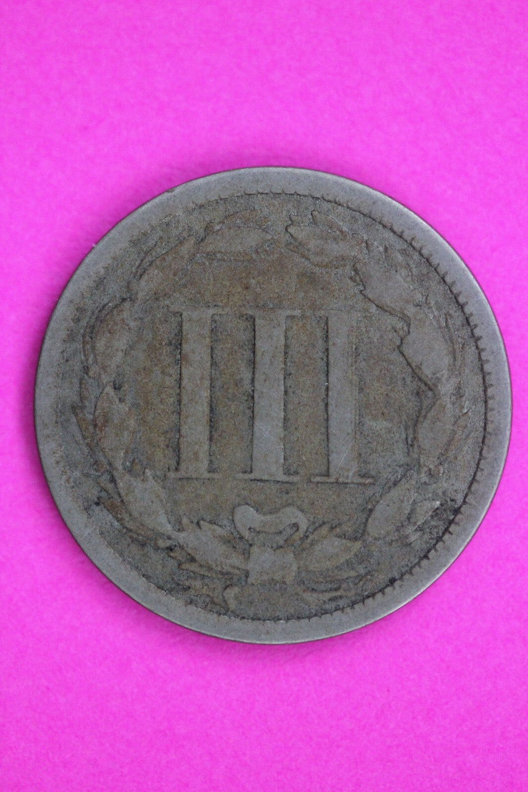 1866 Three 3 Cent Nickel Guaranteed Authentic & Genuine Fast Free Shipping 1539