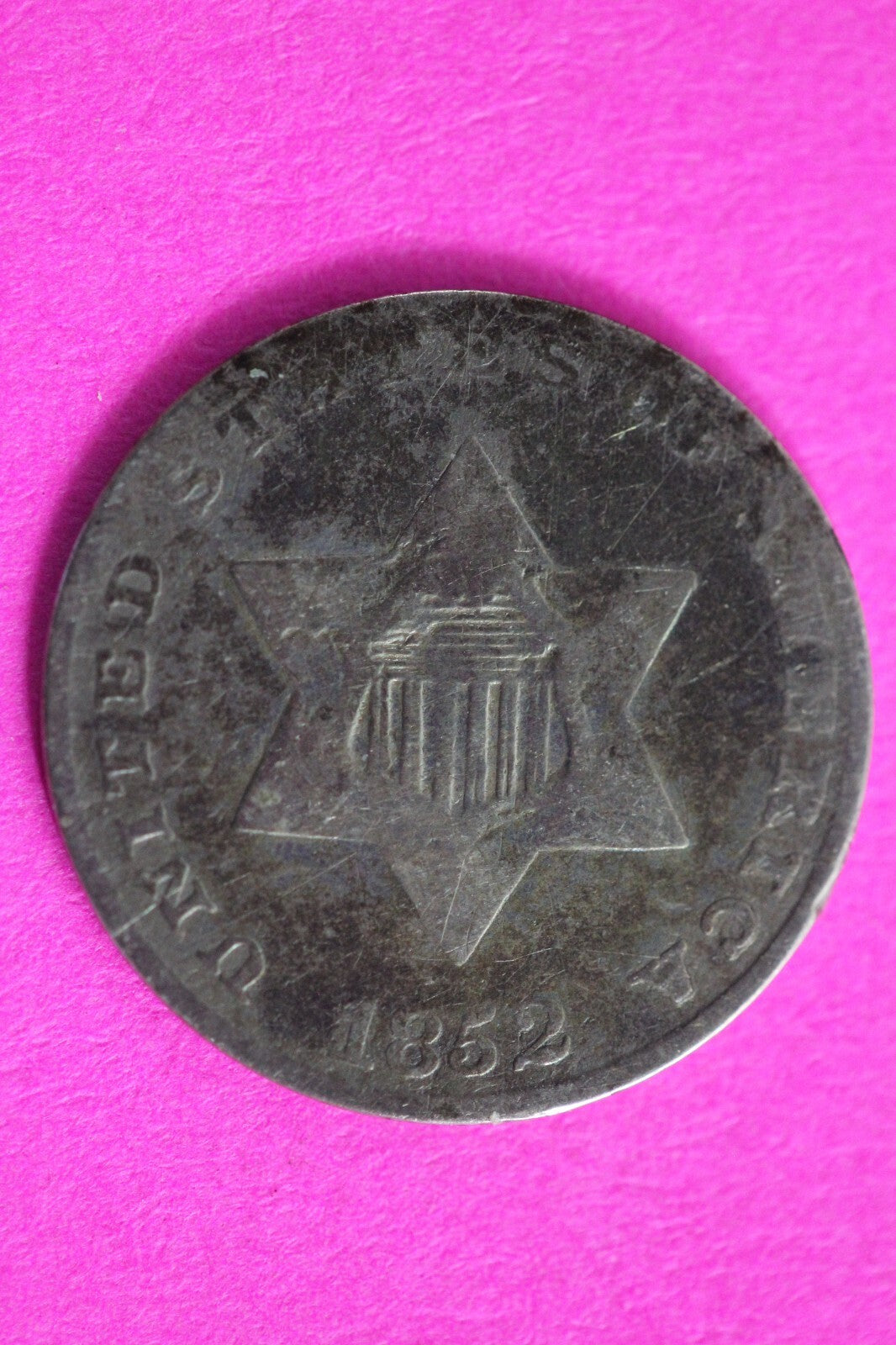 1852 Trime 3 Three Cent Silver Dime Exact Coin Shown In Pics Semi Key Date 45