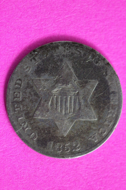 1852 Trime 3 Three Cent Silver Dime Exact Coin Shown In Pics Semi Key Date 45