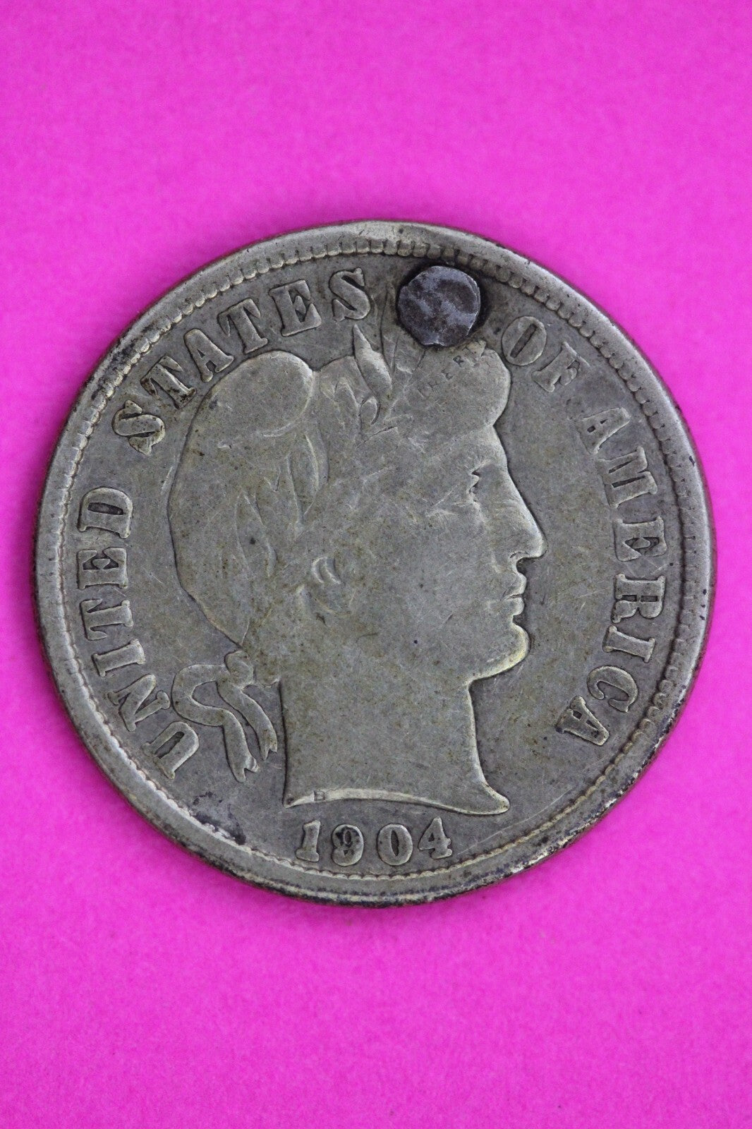 1904 S Plugged Barber Liberty Dime Silver Coin Semi Key Date Authentic 1360