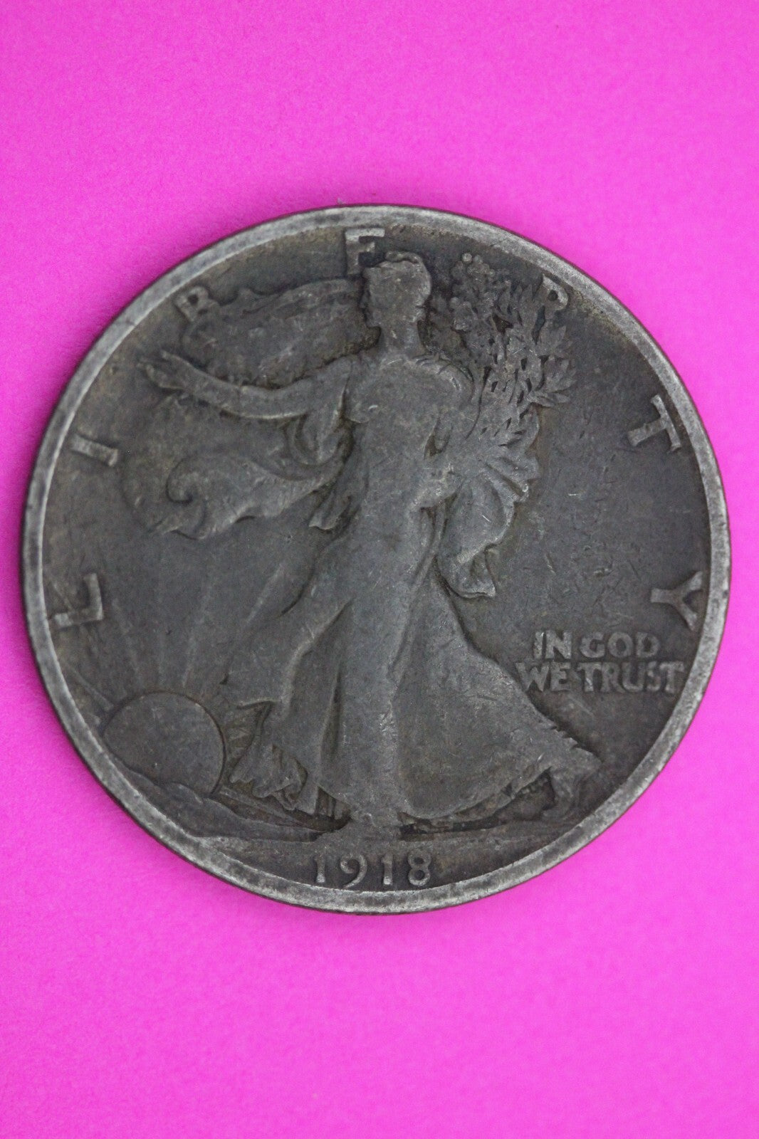 1918 S Walking Liberty Half Dollar Scarce Semi Key Date Silver Walker Coin 0009