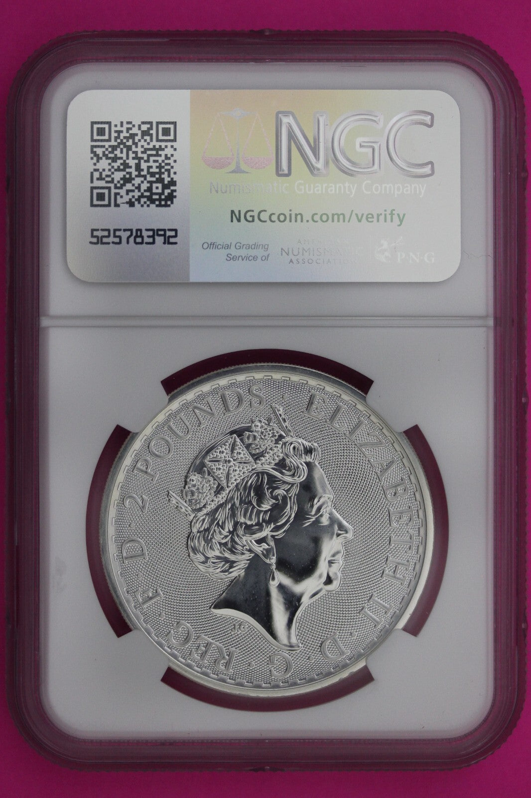 2017 MS 69 Great Britain £2 Britannia 20th Anniversary Privy NGC Graded Slab 890