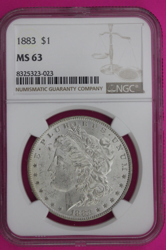 1883 P MS 63 Liberty Morgan Silver Dollar NGC Certified Graded Authentic 1038
