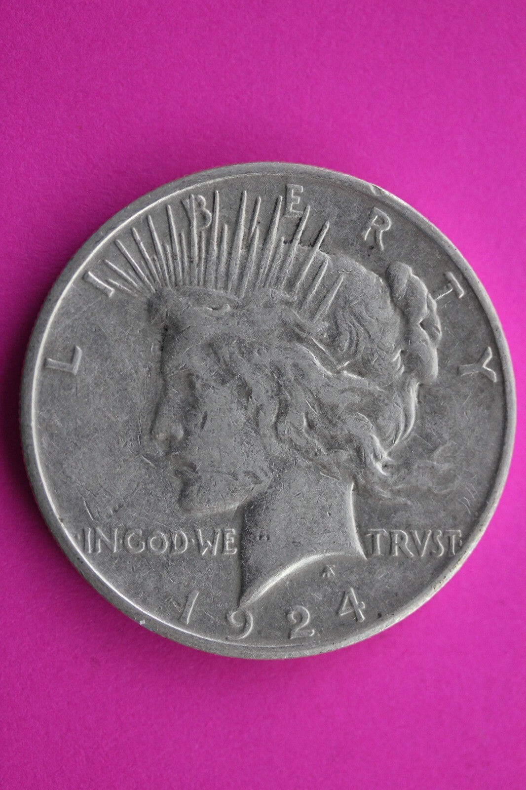 High Grade 1924 S Peace Silver Dollar LIberty Coin Guaranteed Authentic 0352N