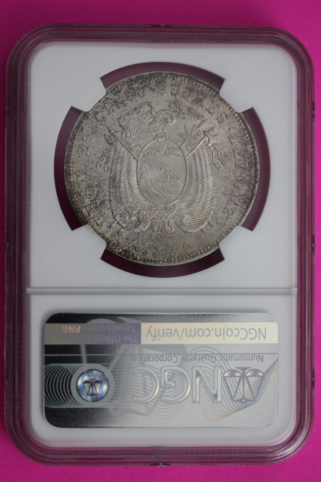 1944 MO MS 65+ Mexico Ecuador 5 Sucres Silver Coin NGC Certified Authentic 665