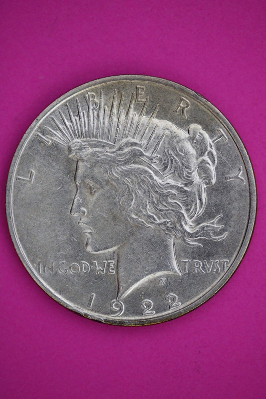 1922 D Peace Liberty Silver Dollar Guaranteed Authentic & Genuine Coin 2595