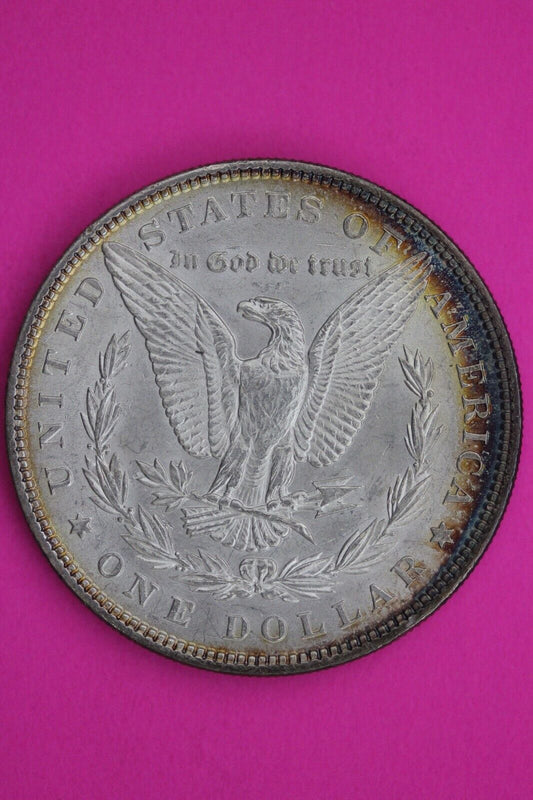 Rainbow Toned 1896 P Liberty Morgan Silver Dollar Coin Guaranteed Authentic 121N