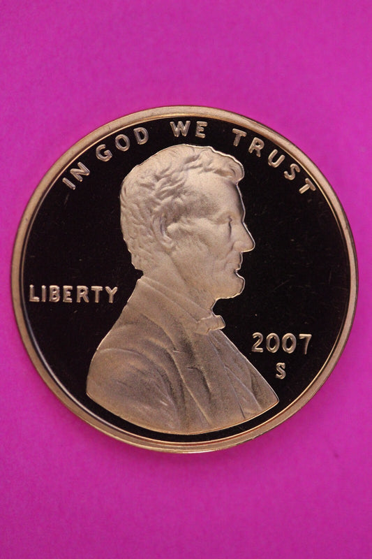 Gem Proof 2007 S Ultra Deep Cameo Lincoln Memorial Cent Same Coin In Pics TOM16