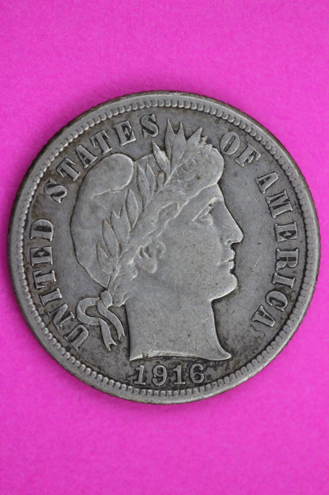 1916 P Barber Liberty Dime Scarce Semi Key Date Silver Coin Free Shipping 0078