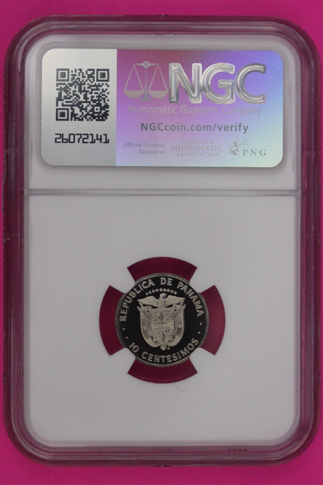 1980 Panama PF 69 Ultra Cameo Proof 10 Centesimos NGC Certified Graded Slab 871