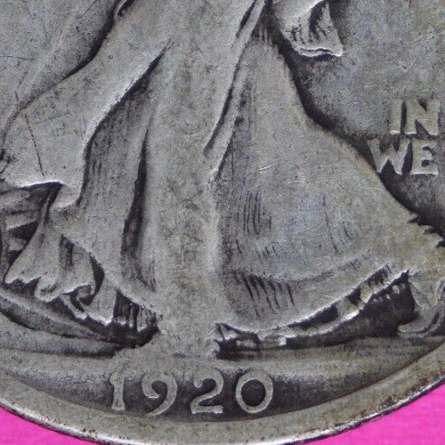 1920 D Walking Liberty Half Dollar Scarce Semi Key Date Silver Coin 87