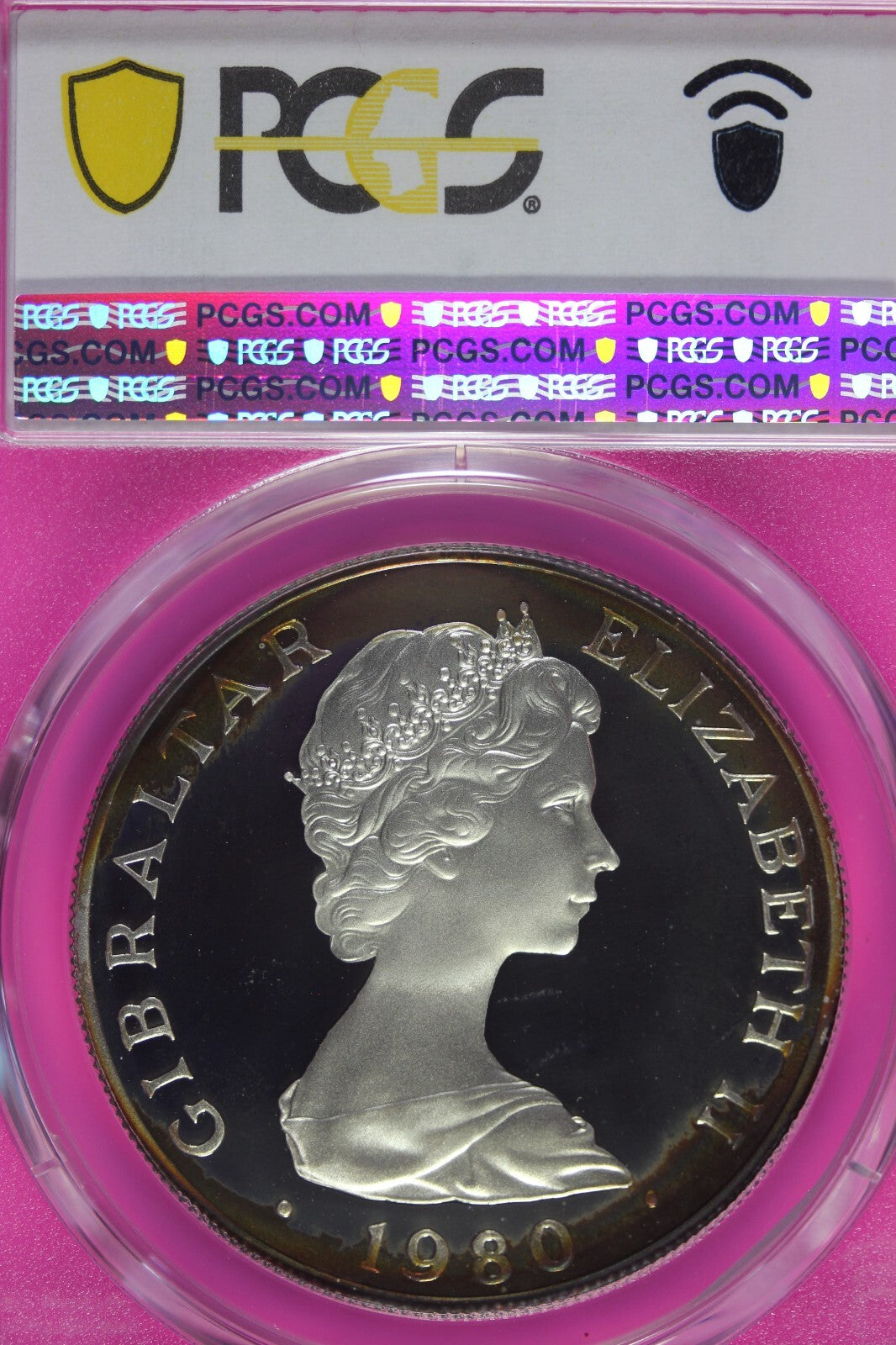 Toned 1980 PR 68 DCAM Crown Gibraltar  PCGS Queen Elizabeth 80th Birthday 550
