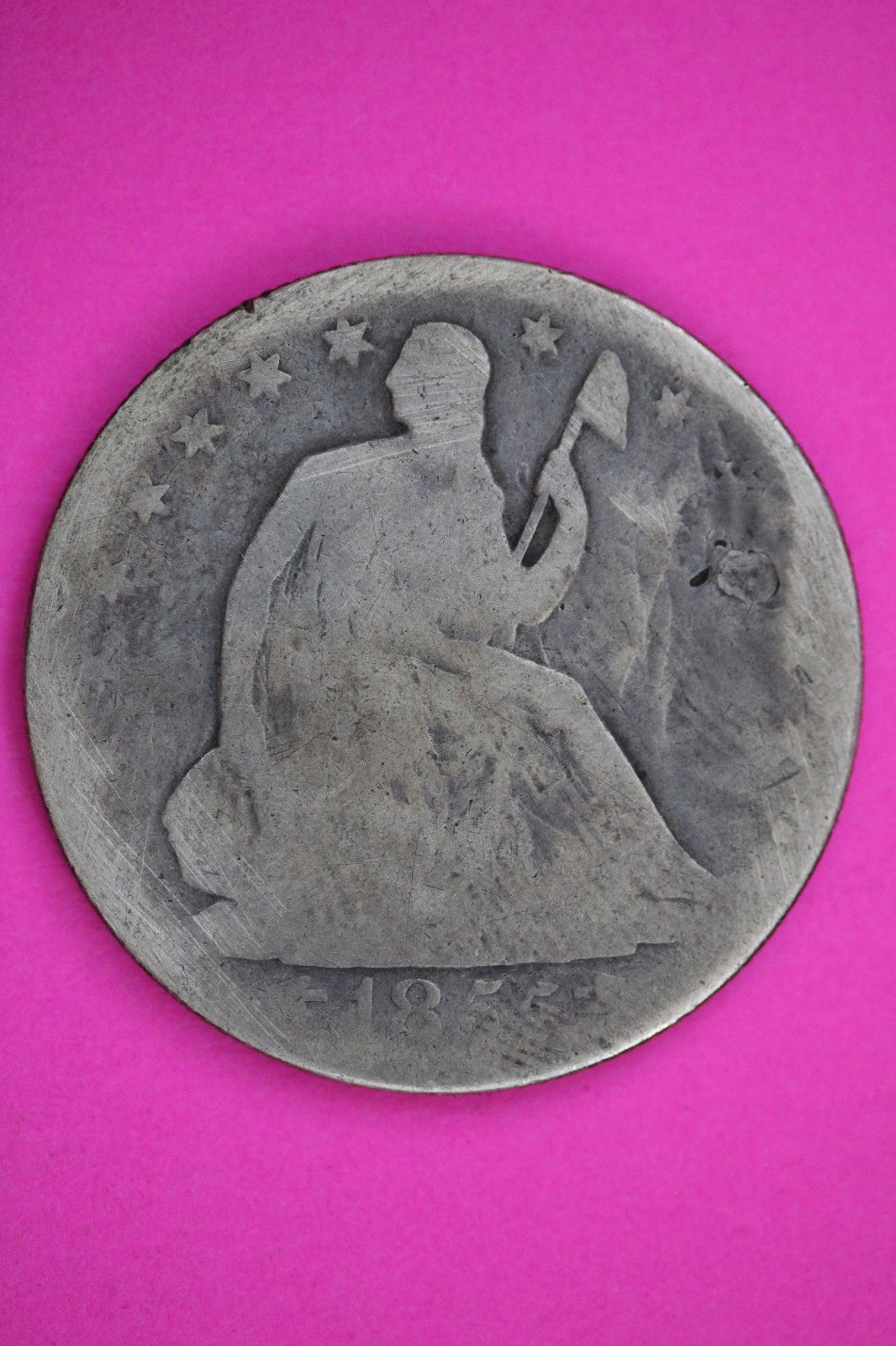 1855 O Seated Liberty Half Dollar Silver Exact Coin Shown Low Grade Filler 2795