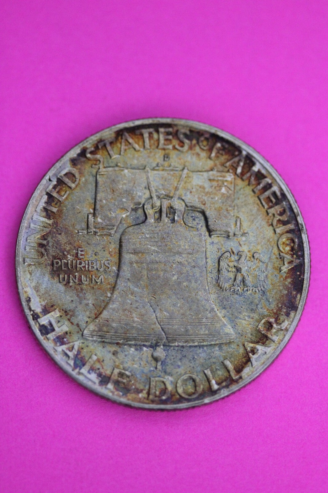 High Grade Toned 1949 D Ben Franklin Silver Half Dollar Exact Coin Shown 16