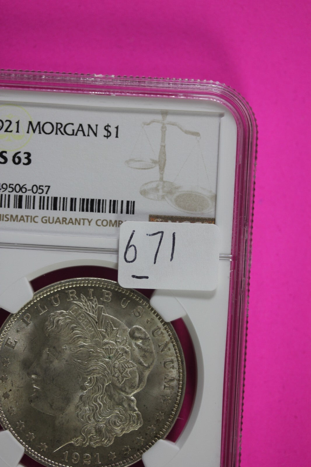 1921 P MS 63 Liberty Morgan Silver Dollar NGC Certified Graded Authentic 671