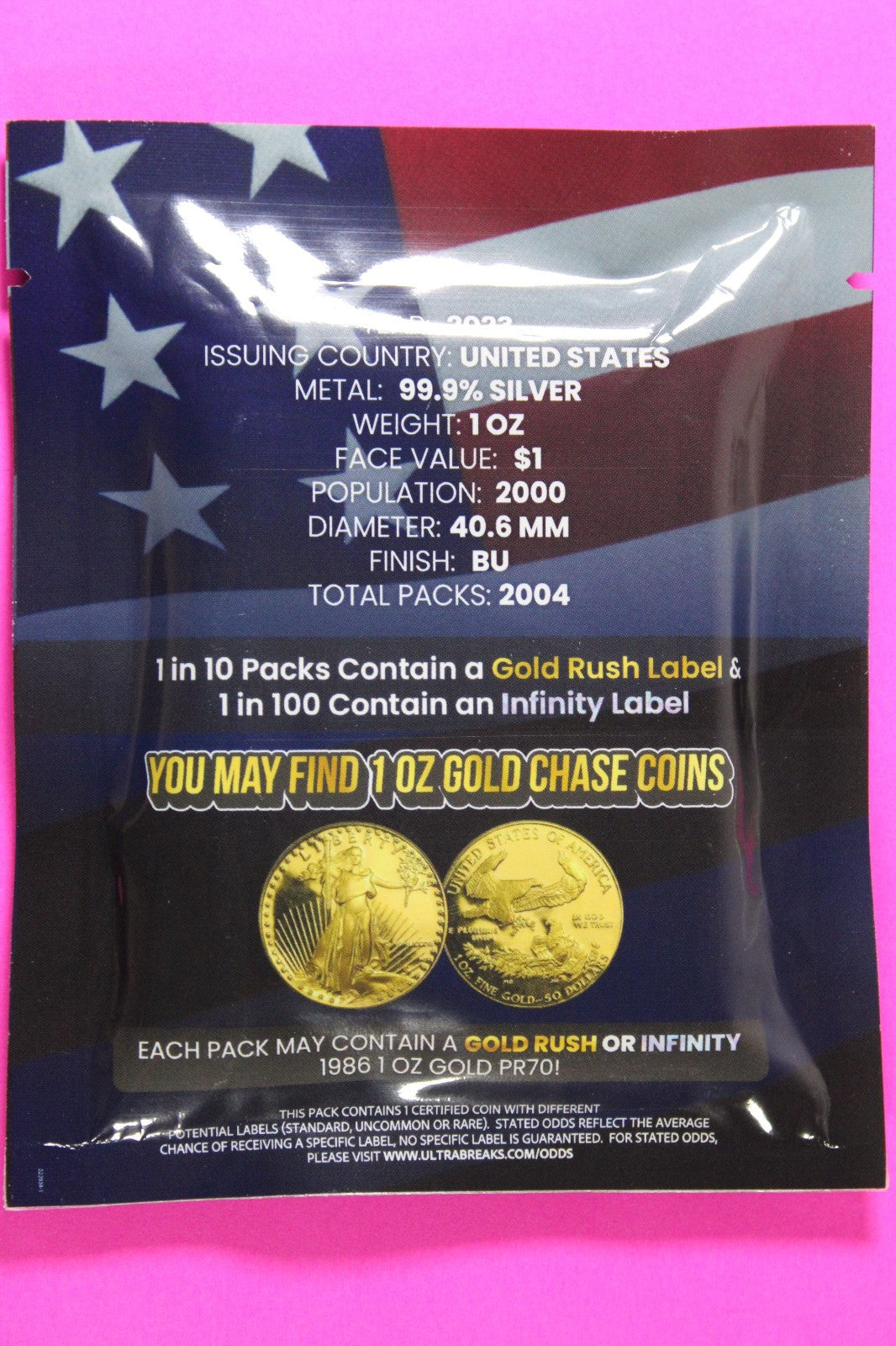 2023 Ultra Breaks MS 70 Silver Eagle Sealed Pack PCGS Ultra Certified Slab 6127