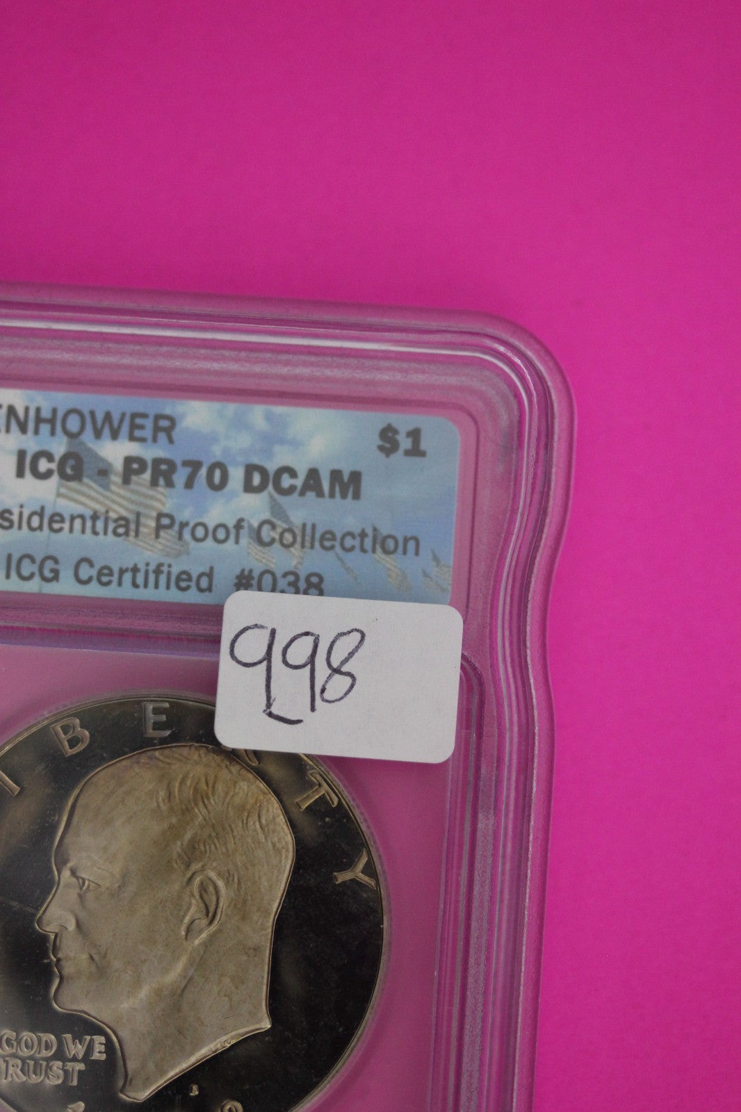 Toned 1978 S PR 70 Ike Eisenhower Dollar ICG Certified Graded Authentic Slab 998
