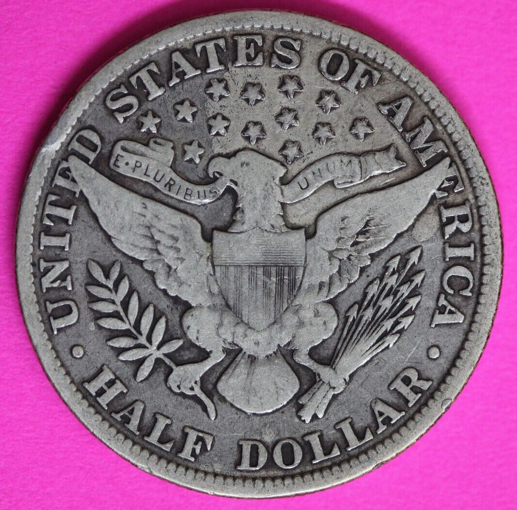 1909 P Barber Liberty Half Dollar Silver Semi Key Date Coin Philadelphia Mint 50
