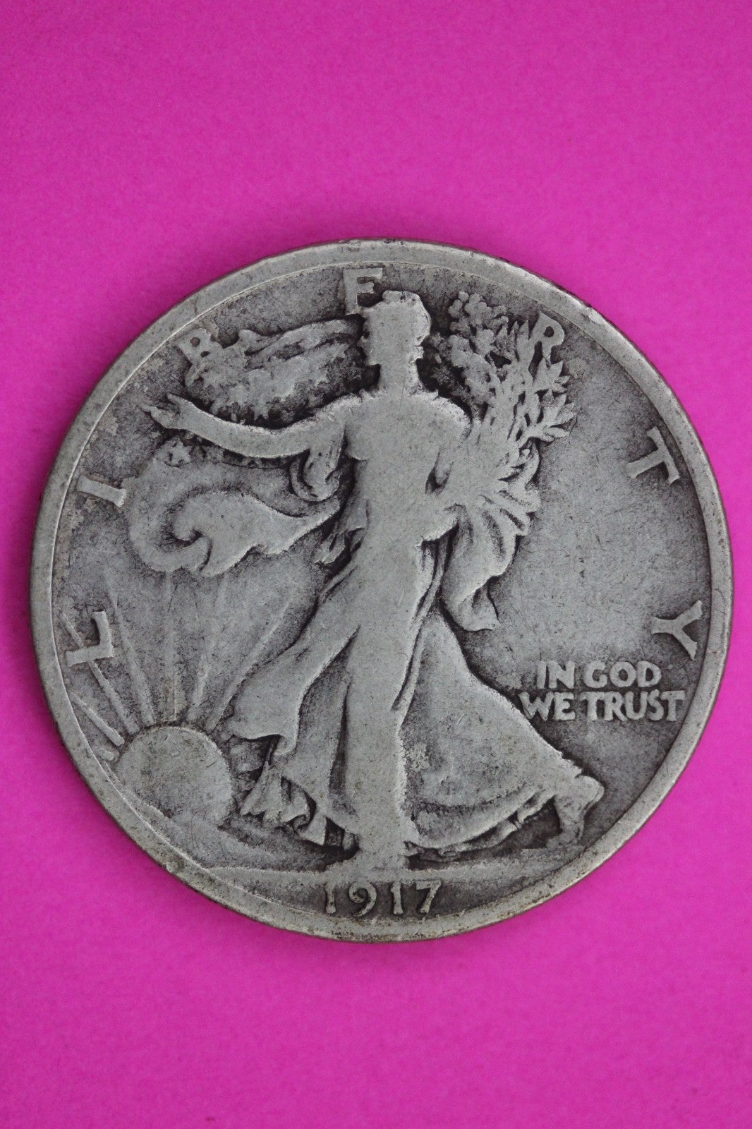 1917 D Reverse Walking Liberty Silver Half Dollar Guaranteed Authentic Coin 1617