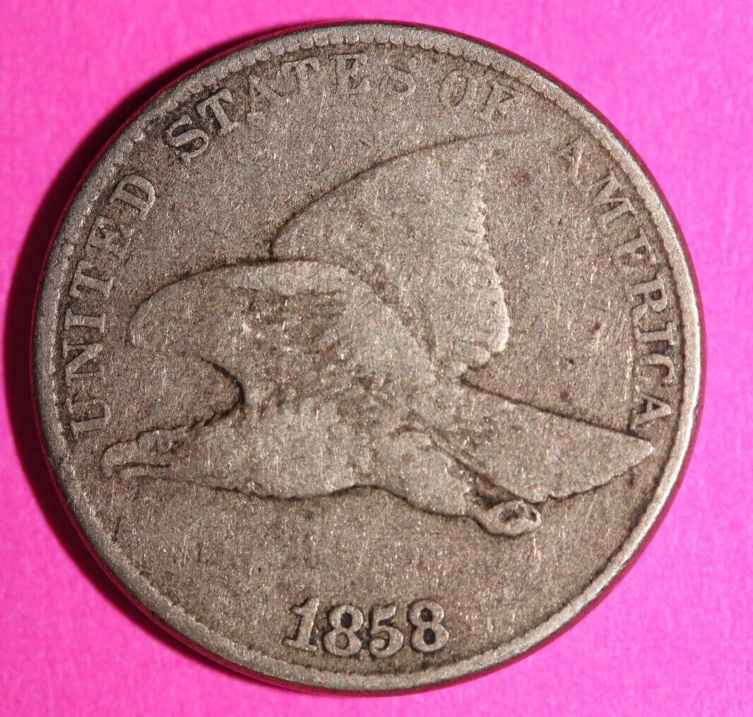 1858 Flying Eagle Cent Penny Exact Scarce Early Type Coin as Pictured 01